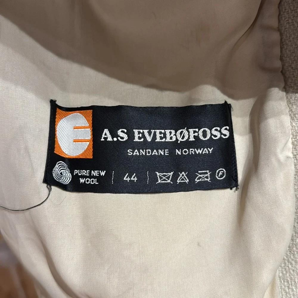 Vintage A.S EVEBØFOSS sandane Norway pure wool coat - Picture 3 of 8